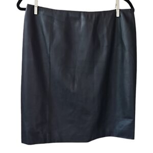 Lafayette 148 New York Brown 100% Leather Pencil Skirt Size 8